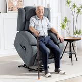 Linen Fabric Recliner Chair 91cm Wide With Footrest - Velmora