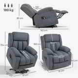 Linen Fabric Recliner Chair 91cm Wide With Footrest - Velmora