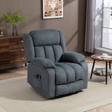 Linen Fabric Recliner Chair 91cm Wide With Footrest - Velmora