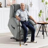 Linen Fabric Recliner Chair 91cm Wide With Footrest - Velmora