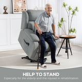 Linen Fabric Recliner Chair 91cm Wide With Footrest - Velmora