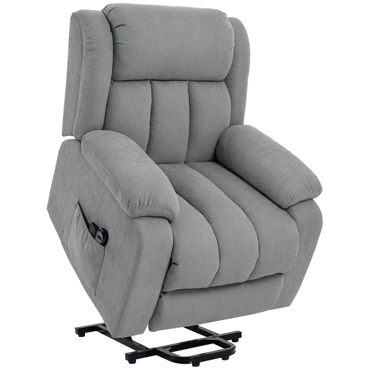 Linen Fabric Recliner Chair 91cm Wide With Footrest - Velmora