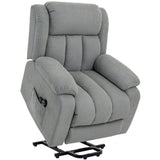 Linen Fabric Recliner Chair 91cm Wide With Footrest - Velmora