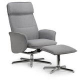 Linen Fabric Recliner Chair And Footstool - Aria