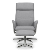 Linen Fabric Recliner Chair And Footstool - Aria