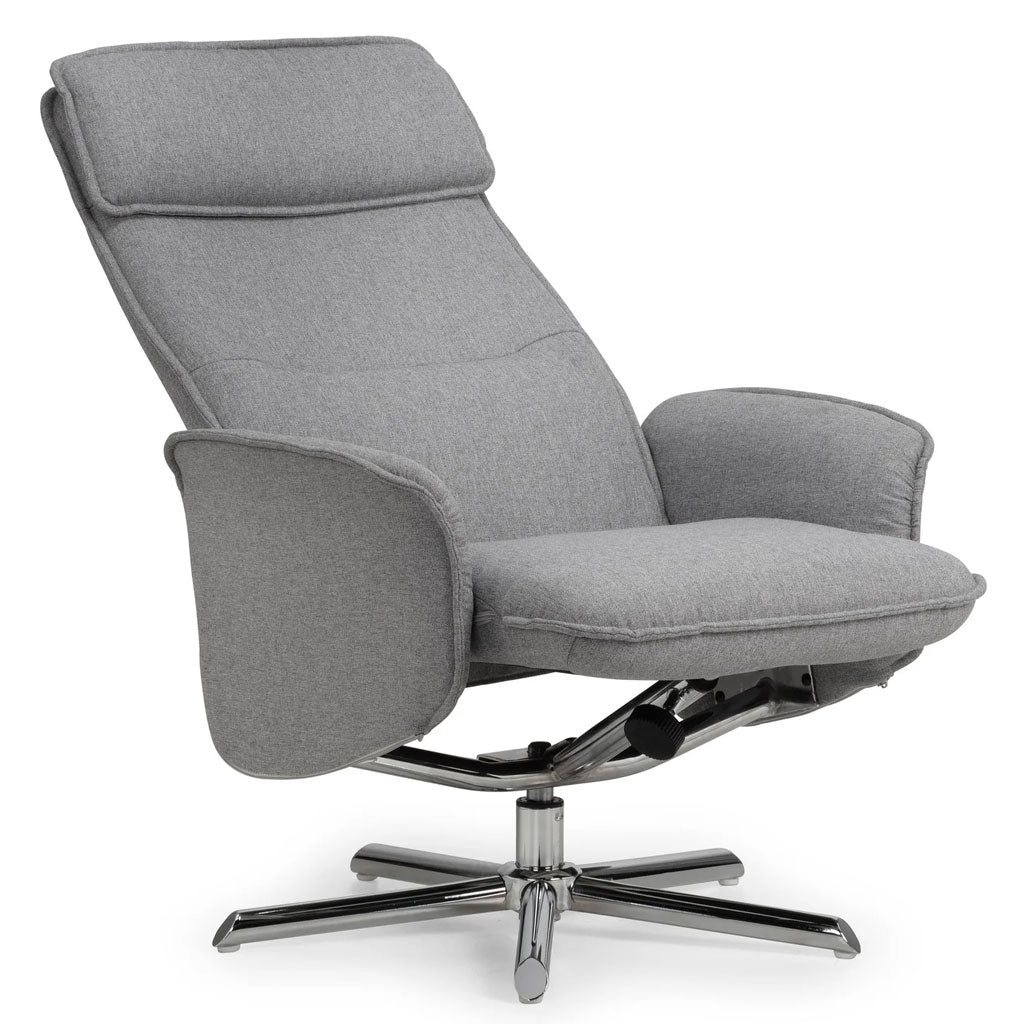 Linen Fabric Recliner Chair And Footstool - Aria