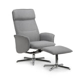Linen Fabric Recliner Chair And Footstool - Aria