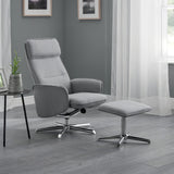 Linen Fabric Recliner Chair And Footstool - Aria