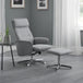 Linen Fabric Recliner Chair And Footstool - Aria