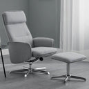 Linen Fabric Recliner Chair And Footstool - Aria