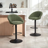 Linen Fabric Relaxed Tub Bar Stools in Set Of 2 - Velmora