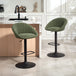 Linen Fabric Relaxed Tub Bar Stools in Set Of 2 - Velmora