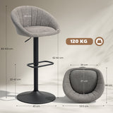 Linen Fabric Relaxed Tub Bar Stools in Set Of 2 - Velmora