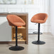 Linen Fabric Relaxed Tub Bar Stools in Set Of 2 - Velmora