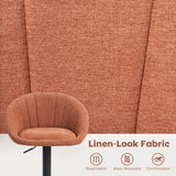Linen Fabric Relaxed Tub Bar Stools in Set Of 2 - Velmora