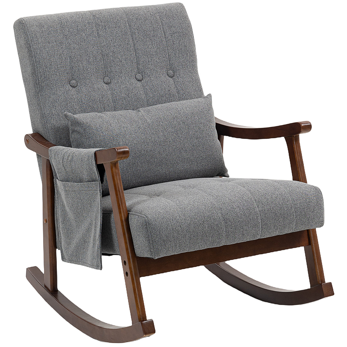 Linen Fabric Rocking Accent Chair 65cm Wide - Velmora