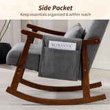 Linen Fabric Rocking Accent Chair 65cm Wide - Velmora