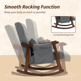 Linen Fabric Rocking Accent Chair 65cm Wide - Velmora