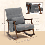 Linen Fabric Rocking Accent Chair 65cm Wide - Velmora