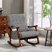 Linen Fabric Rocking Accent Chair 65cm Wide - Velmora