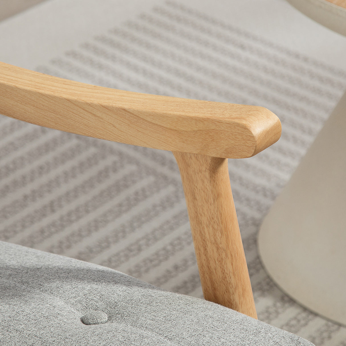 Linen Fabric Rocking Accent Chair 65cm Wide - Velmora