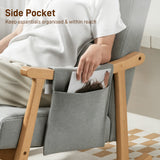Linen Fabric Rocking Accent Chair 65cm Wide - Velmora