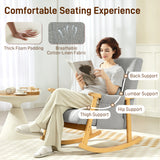 Linen Fabric Rocking Accent Chair 65cm Wide - Velmora