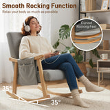 Linen Fabric Rocking Accent Chair 65cm Wide - Velmora
