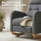 Linen Fabric Rocking Chair 66cm Wide - Velmora