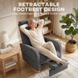 Linen Fabric Rocking Chair 66cm Wide - Velmora