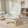 Linen Fabric Rocking Chair 67cm Wide With Wooden Frame - Velmora