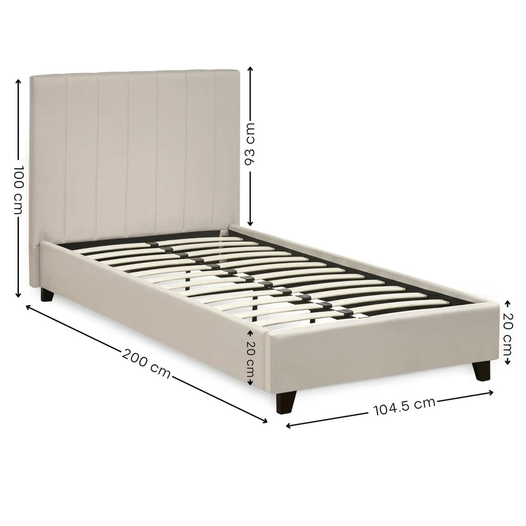Linen Fabric Single Bed - Aylen