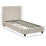 Linen Fabric Single Bed - Aylen