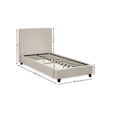 Linen Fabric Single Bed - Aylen