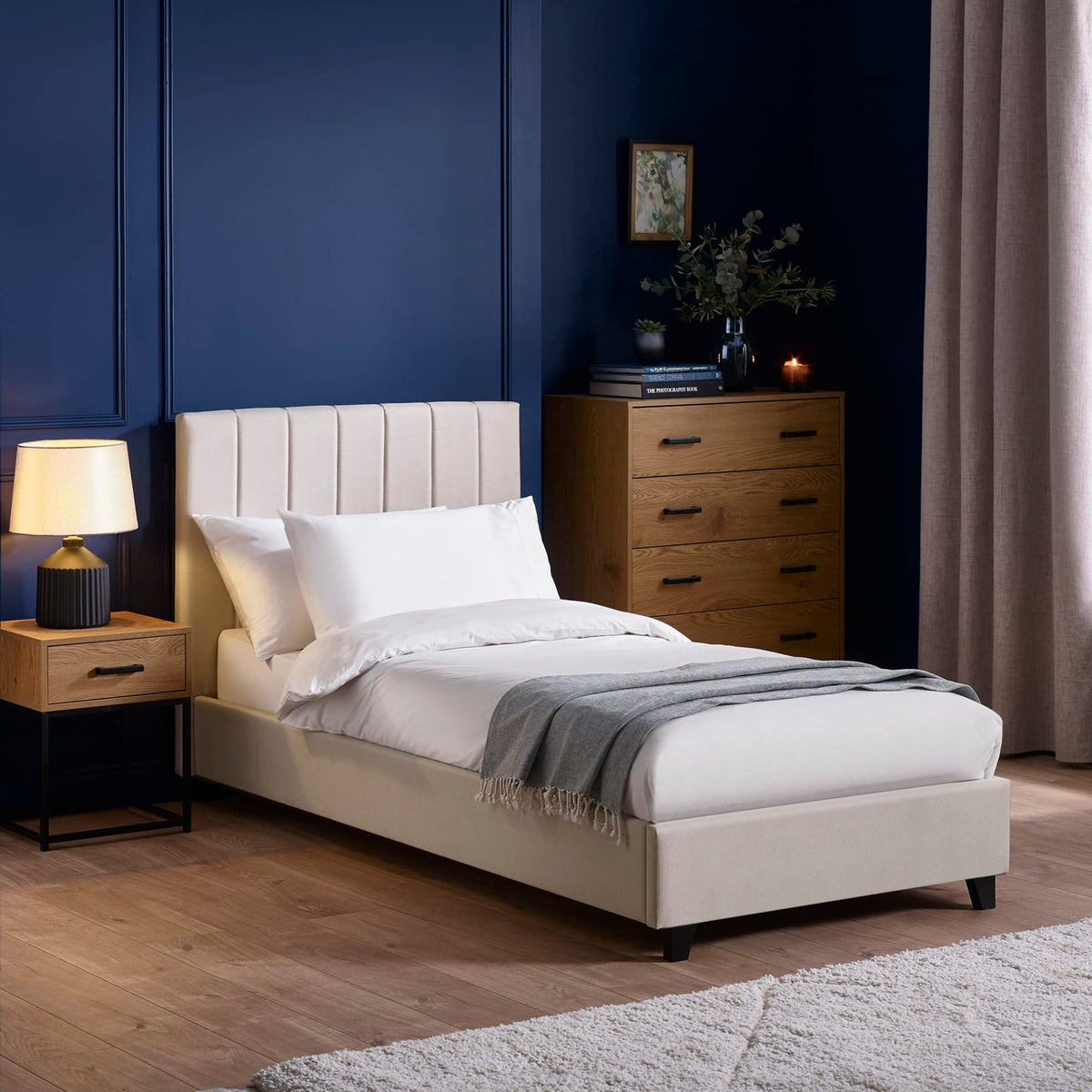 Linen Fabric Single Bed - Aylen