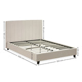 Linen Fabric Small Double Bed - Aylen