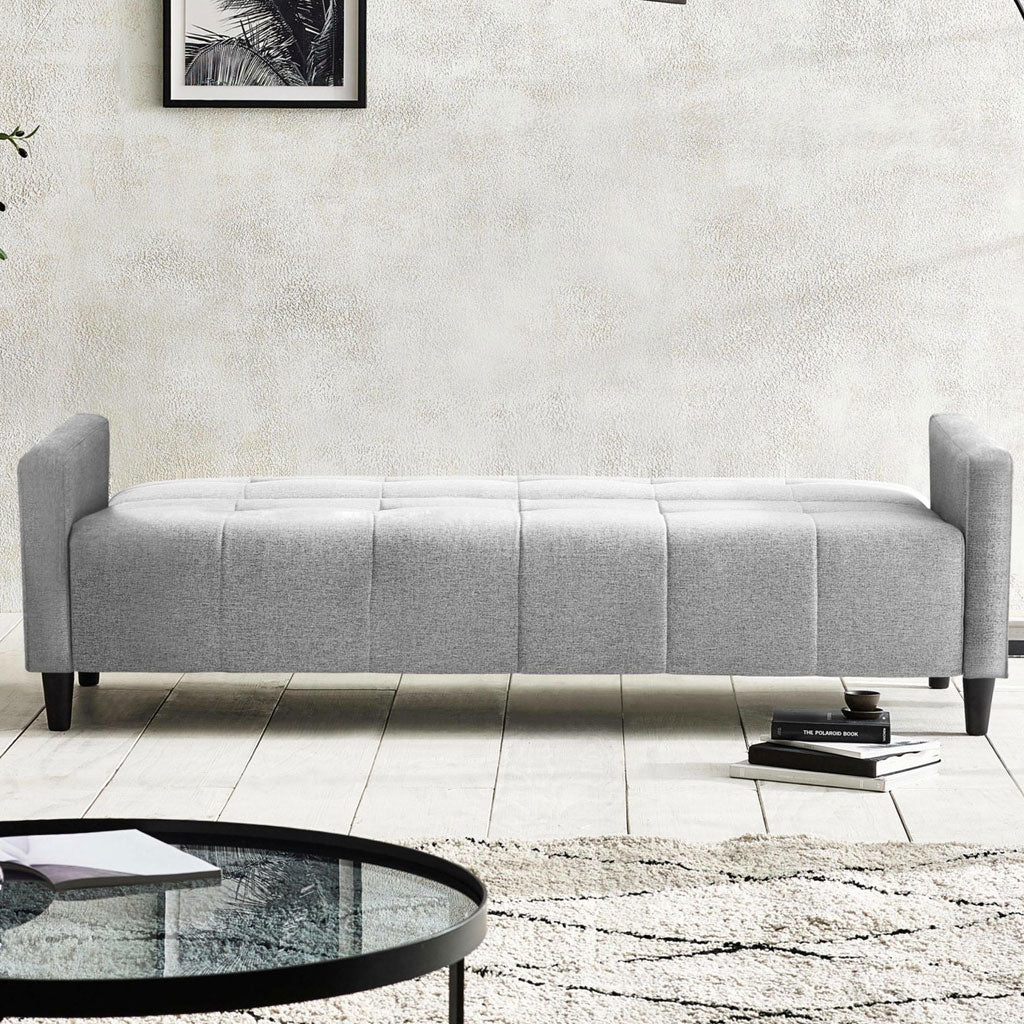 Linen Fabric Sofa Bed 201cm Wide - Alfie
