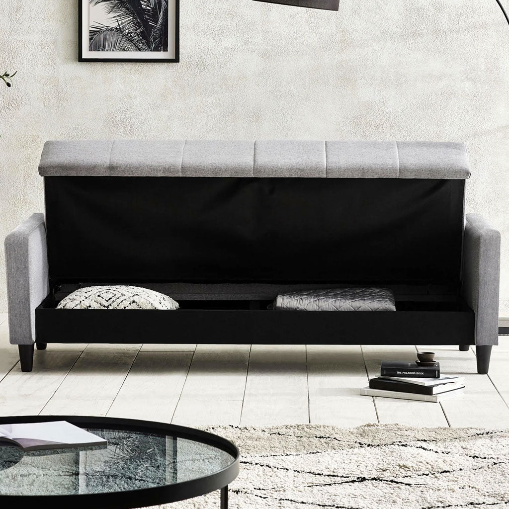 Linen Fabric Sofa Bed 201cm Wide - Alfie