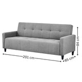 Linen Fabric Sofa Bed 201cm Wide - Alfie
