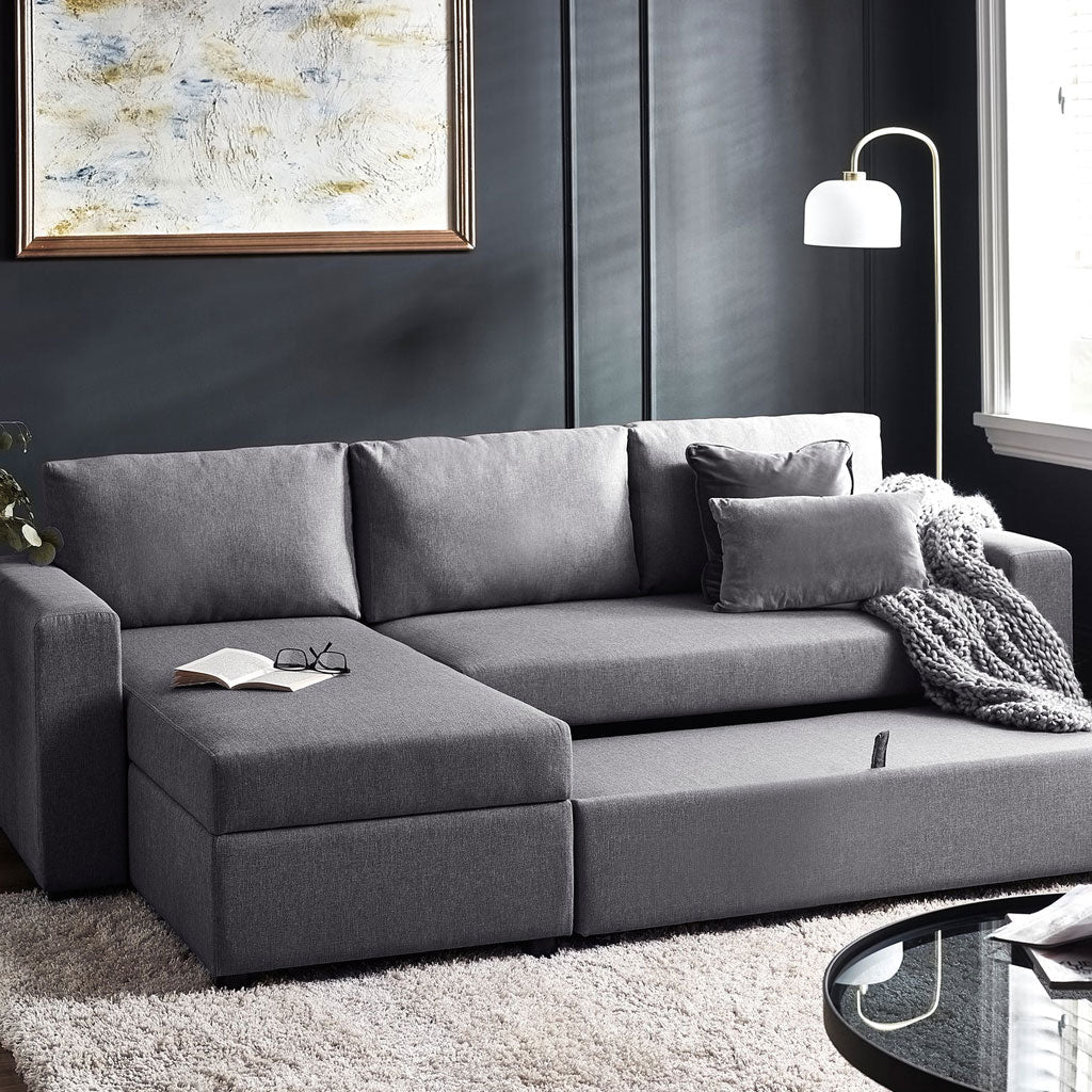 Linen Fabric Sofa Bed 224cm Wide - Angel