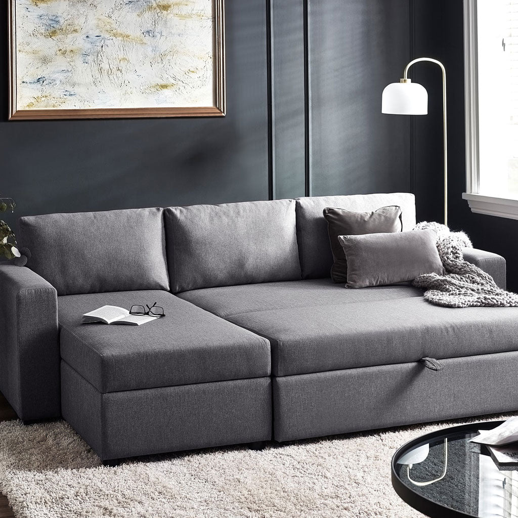 Linen Fabric Sofa Bed 224cm Wide - Angel