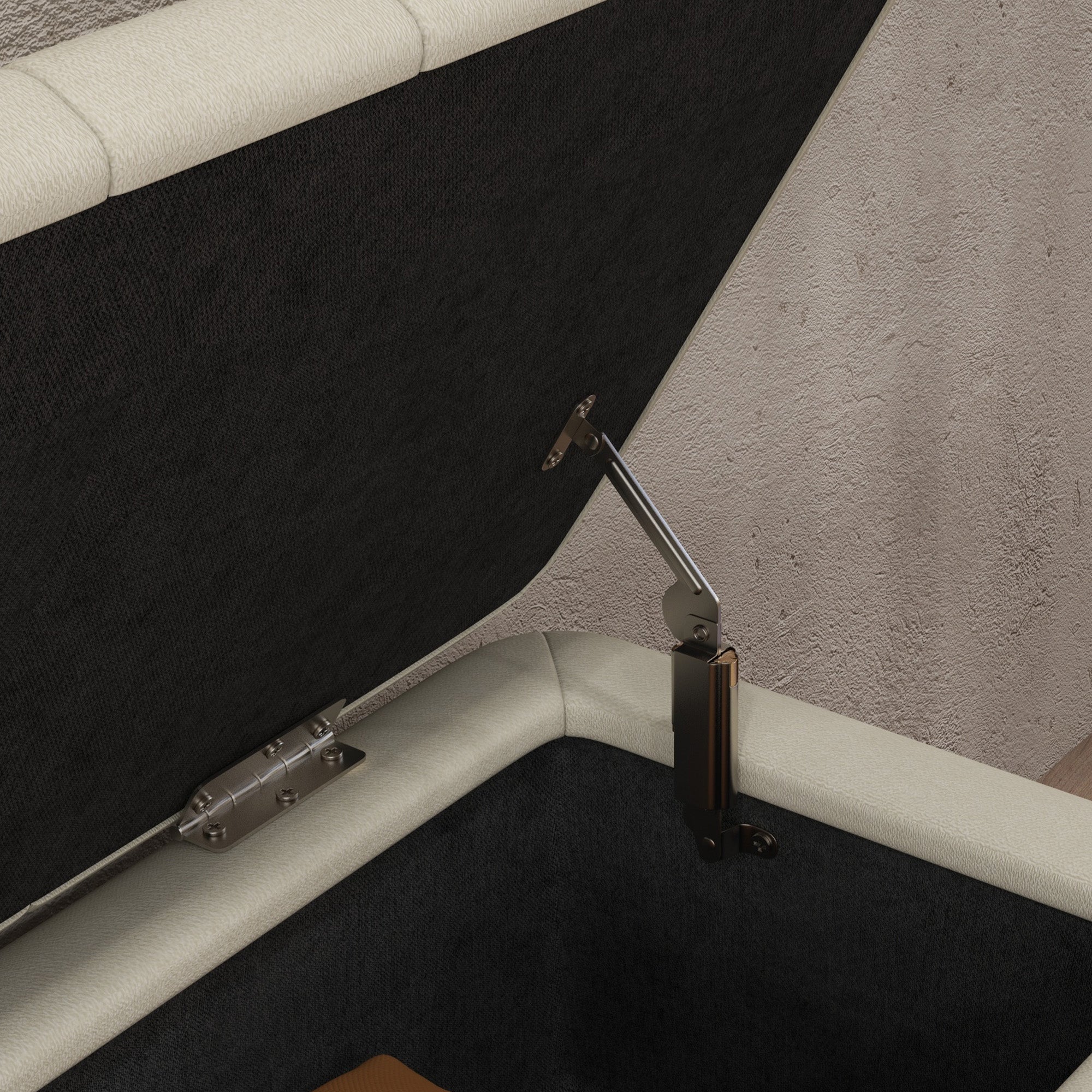 Linen Fabric Storage Ottoman 102cm Wide - Velmora