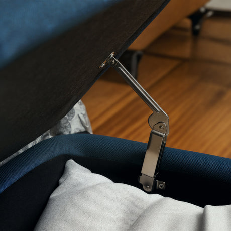 Linen Fabric Storage Ottoman 102cm Wide - Velmora