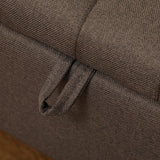 Linen Fabric Storage Ottoman 102cm Wide - Velmora