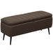 Linen Fabric Storage Ottoman 102cm Wide - Velmora