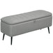 Linen Fabric Storage Ottoman 102cm Wide - Velmora