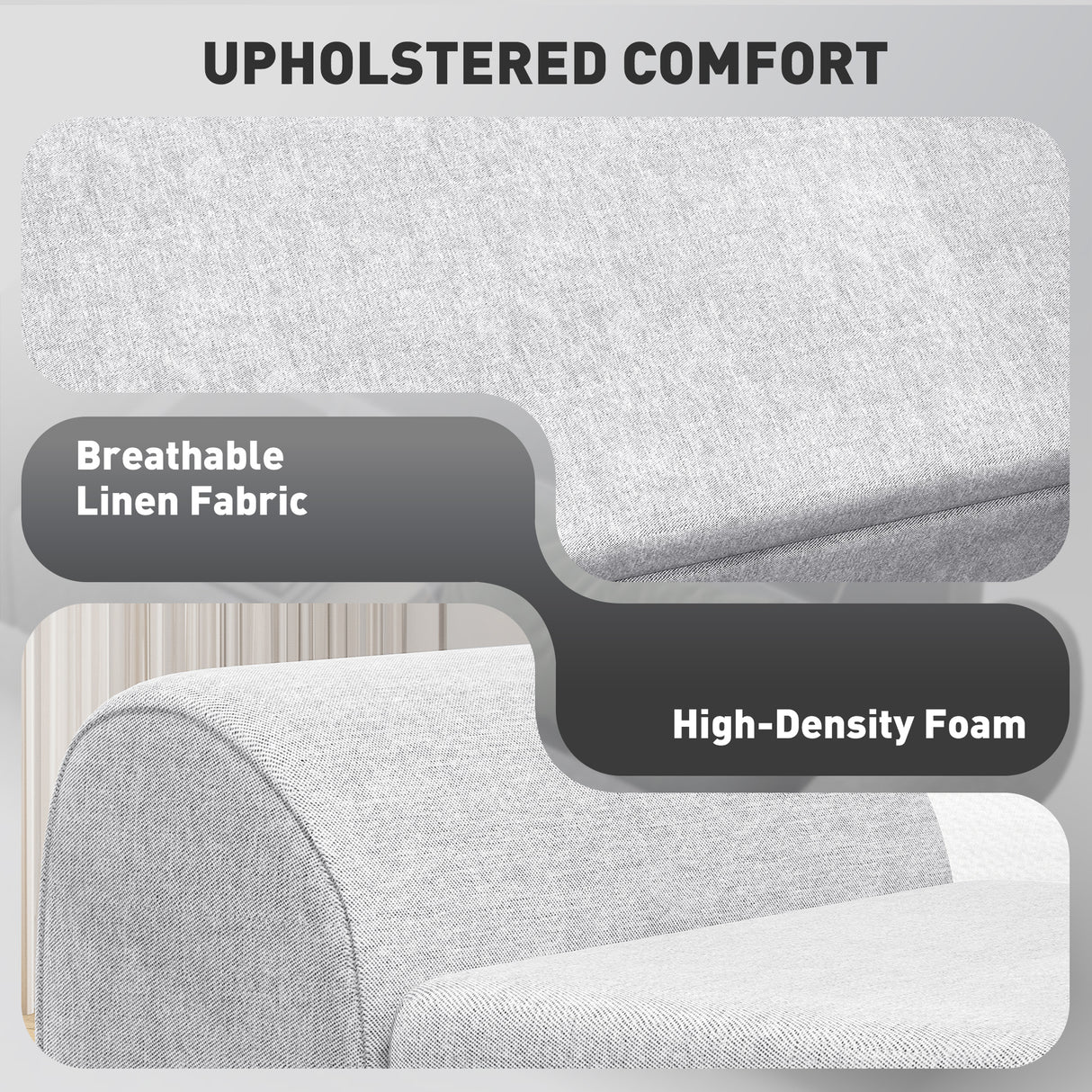 Linen Fabric Storage Ottoman 132cm Wide With Armrest - Velmora