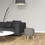 Linen Fabric Storage Ottoman 39cm Wide Round - Velmora