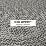 Linen Fabric Storage Ottoman 39cm Wide Round - Velmora