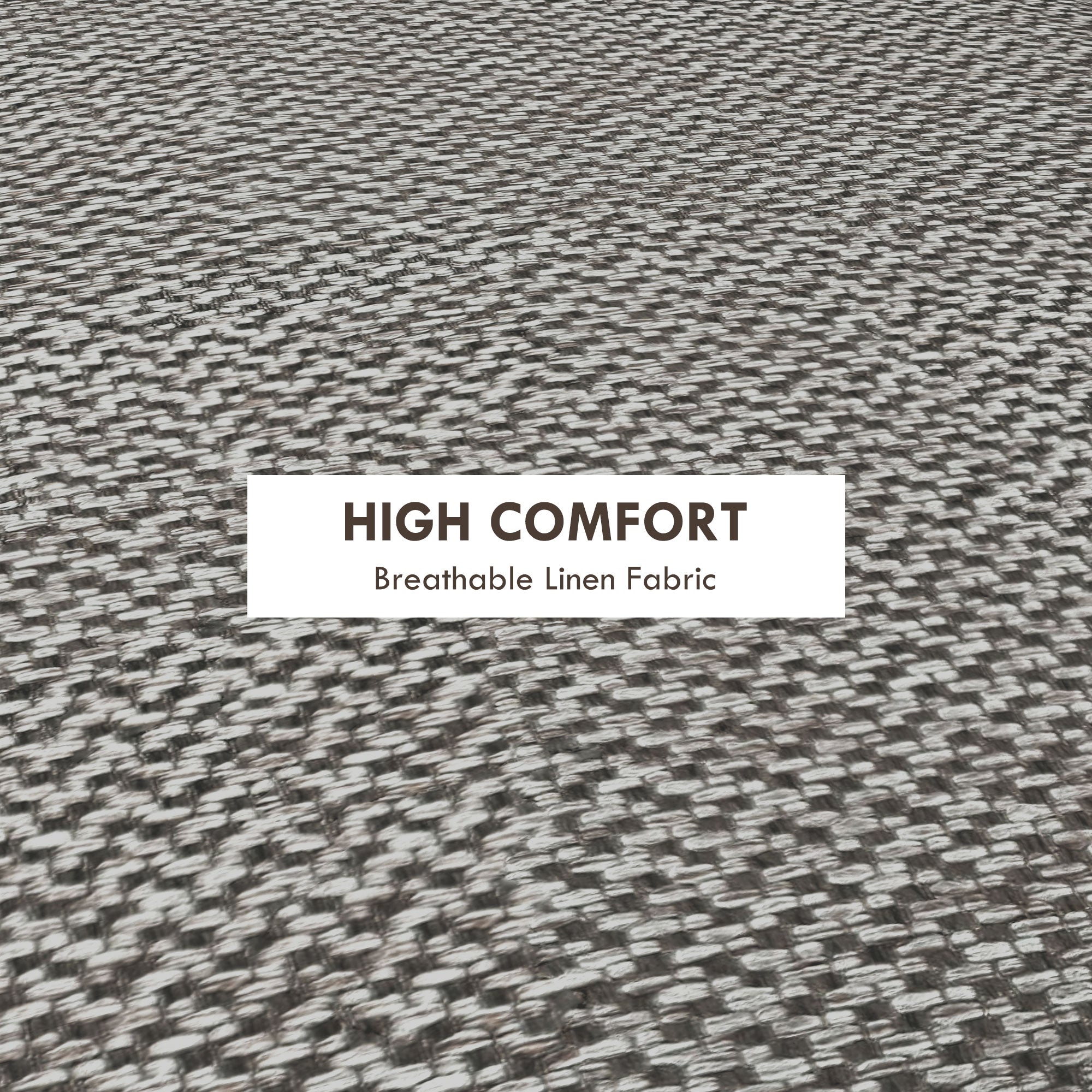 Linen Fabric Storage Ottoman 39cm Wide Round - Velmora
